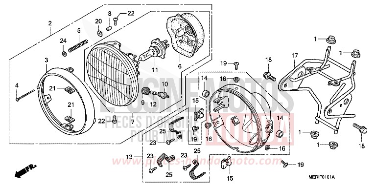 SCHEINWERFER (CBF600N/NA) von CBF600N ABS INTERSTELLAR BLACK METALLIC (NHA12D) von 2005